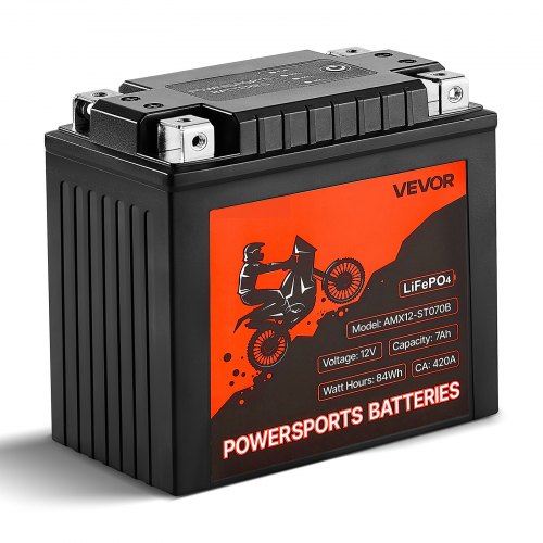 

VEVOR Batteria per Moto, 12 Volt 7 Ah, Batteria Precaricata al Litio LiFePO4 per Sport Motoristici, Senza Manutenzione e ad Alte Prestazioni, Compatibile con ATV, Motociclette, Moto d'Acqua