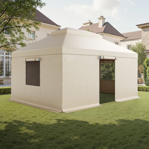 

VEVOR Copertura Invernale per Gazebo, per Gazebo Rigidi da 3,68 x 4,89 m, Copertura a Due livelli per Tutte le Stagioni con Pareti Laterali e Finestre in Rete, per Ripari Chiusi, Gazebo non Inclusi