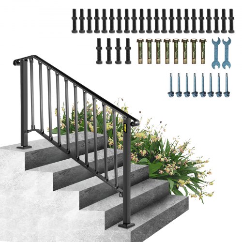 

VEVOR Corrimano Scale Passamano Scale Ringhiere Scale A Terra Per Scale Ringhiera Giardino Per 4-5 Passi Altezza Da 1m