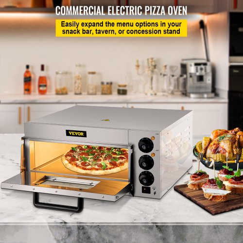 VEVOR VEVOR Forno Elettrico di Pizza da Tavolo Camera Singola Pietra con  Diametro 14'' | VEVOR IT