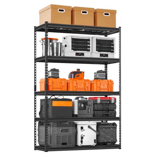 

VEVOR Scaffale Portaoggetti Carico Totale max. 1134 kg Scaffale con 5 Ripiani per Garage Ripiani in Metallo Regolabili 457,2 x 1219,2 x 1828,8 mm Ripiano Portaoggetti da Cucina, Magazzino Officina