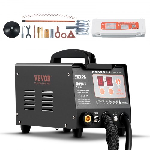 

VEVOR Saldatore a Punti, Kit di Riparazione Ammaccature con Saldatore per Prigionieri 3KW, con Saldatura a Punti Automatica Manuale e 7 Modalità, Estrattore per Ammaccature, per Auto e Camion