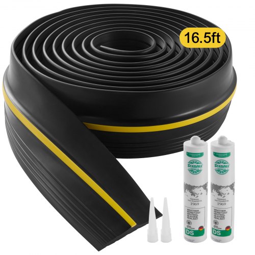 

VEVOR Striscia di Guarnizione per Davanzale della Porta del Garage 5,03 m Striscia di Guarnizione Inferiore della Porta del Garage con Striscia Adesiva Resistente alle Intemperie, Impermeabile, Nero
