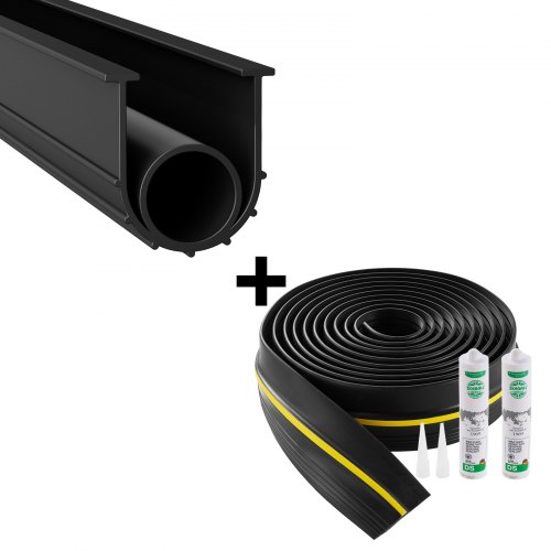 

VEVOR Kit di Tenuta per Davanzale della Porta del Garage, Forma a U da 6,09 m + O-ring, Striscia di Tenuta Universale per Basi delle Porte del Garage, Set di Guarnizioni per Soglie di Porte da Garage