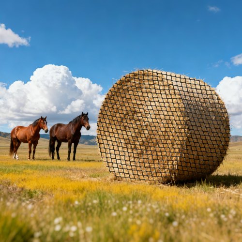 

VEVOR Rete per Balle di Fieno Rotonde 1,5 x 1,5 x 1,5 m, Fori da 42 x 42 mm, Materiale PE, Design Senza Nodi, con Fascette, Navetta per Aghi, Spago di Riparazione e Borsa per la Conservazione
