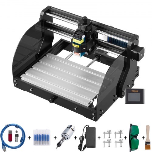 

VEVOR Macchina per Incidere CNC Fresatrice 3018 Pro-M Router, 15 W 24 V 5 A Fresatura Macchina per Tutti I Tipi di Plastica, Alluminio Morbido, Legno, Acrilico, PVC e Molti Altri Materiali Morbidi.