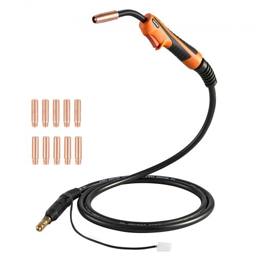 

VEVOR Torcia MIG per Saldatura 100A con Cavo da 3 m, Pistola per Saldatura a Filo Compatibile con Lincoln Magnum 100L (K530-5), 11 Punte di Contatto di Ricambio e Impugnatura, per Uso Industriale