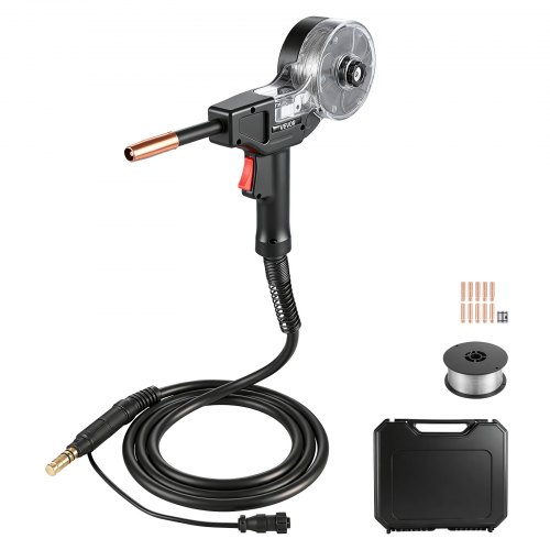 

VEVOR Torcia MIG per Saldatura 130A con Cavo da 3 m, Pistola per Saldatura a Bobina con Lincoln Magnum 100SG (K2532-1), 11 Punte di Contatto di Ricambio, Filo in Alluminio Robusto e Valigetta Attrezzi