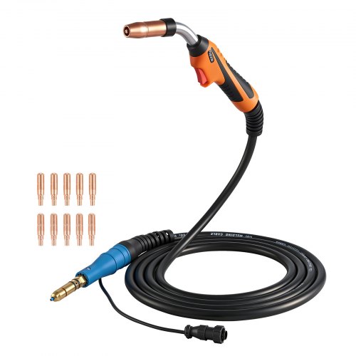 

VEVOR Torcia MIG per Saldatura 250A con Cavo da 4,57 m, Pistola MIG per Saldatura a Bobina con Miller (MDX-250), 11 Punte di Contatto di Ricambio e Impugnatura Ergonomica, per Officina e Industria