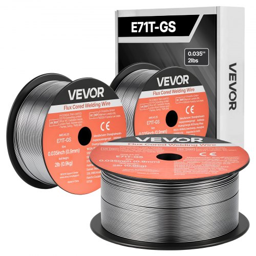 

VEVOR Filo MIG per Saldatura, E71T-GS 0,9 mm 0,9 kg, in Acciaio Dolce Senza Gas con Pochi Schizzi per Saldatura ad Arco in Tutte le Posizioni, Autoprotetto per Uso Esterno, Confezione da 3 Rotoli