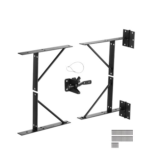 

VEVOR Staffa di Rinforzo Angolare per Cancelli, 1 Set, Kit di Ferramenta per Telaio Cancello Anti-Cedimento, Staffa di Rinforzo per Telaio Cancello con Serratura a Scatto, Viti, Staffa Rinforzo, Nero