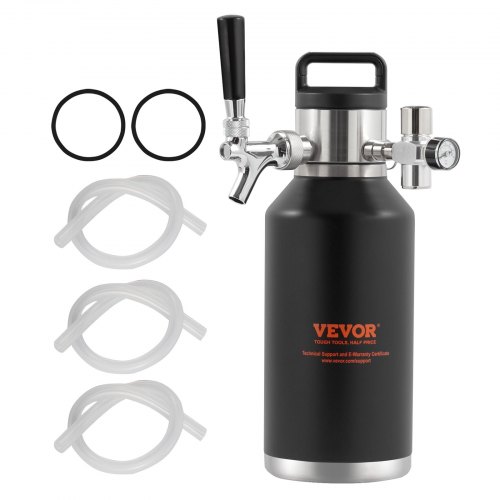 

VEVOR Mini Spillatore di Birra Portatile Capacità 1,89L, Mini Fusto Nero per Birra Artigianale Portatile Pressione Regolabile 0~30PSI Funzione Refrigerazione & Isolamento da Campeggio Evento Carnevale