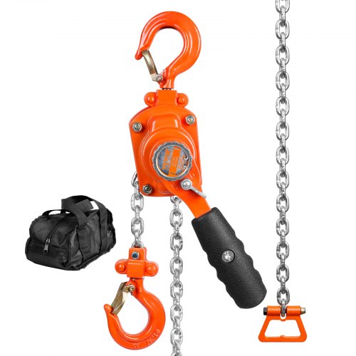 

VEVOR Mini Paranco a Catena Manuale Altezza di Sollevamento 1,4m Capacità Carico Max. 0,25 Tonnellate Forza di Trazione 140N, Paranco a Catena Manuale per Sollevamento 0,25T in Acciaio al Carbonio G80