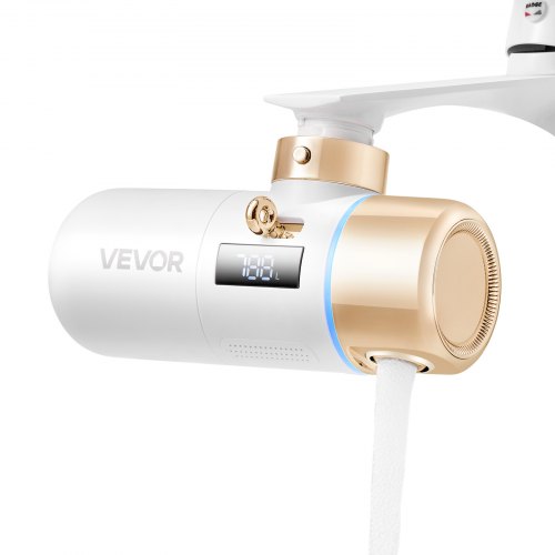 

VEVOR Filtro per Rubinetto dell'Acqua per Cura di Pelle Micro Bolle Nano 0,2 μm per Cura di Viso, Filtro per Rubinetti per Rimuovere il Cloro dell'Acqua, Beccuccio Rotante, Colore Bianco Oro