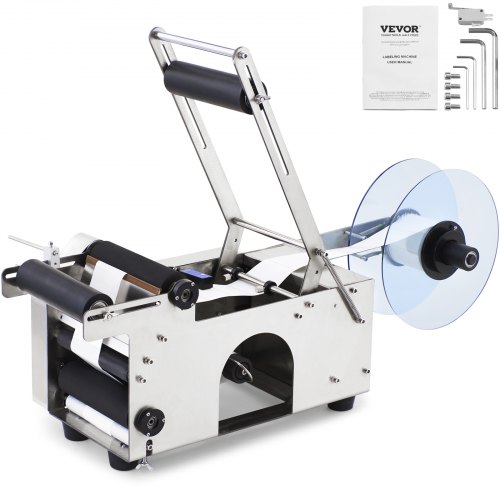 

VEVOR Etichettatrice per Bottiglie Rotonde Semiautomatica, MT-50 50 W Velocità 50 Pezzi/min Etichettatrice Distributore di Etichette per Bottiglie in PET, Bottiglie di Plastica, Bottiglie di Vetro