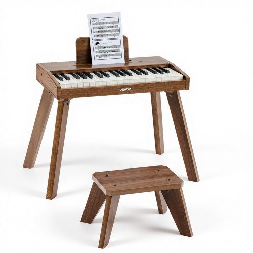 

VEVOR Pianoforte per Bambini Giocattolo in Legno a 37 tasti, Mini Set di Strumenti Musicali Educativi con Suono Realistico, Doppia Alimentazione, Volume Regolabile per Bambini Piccoli, Noce