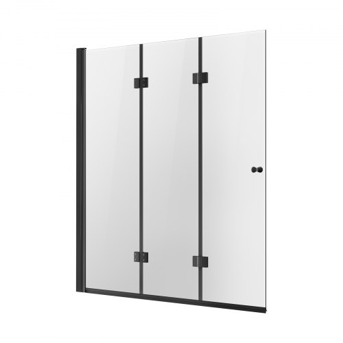 

VEVOR Porta Doccia per Vasca Bagno Pieghevole Senza Telaio Nero 1295 x 1422 mm