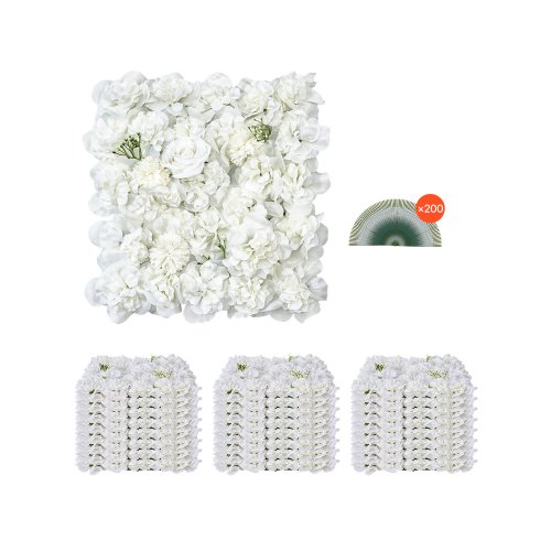 

VEVOR Pannello da Parete con Fiori 3D 380 x 380 mm 24 Pezzi Sfondo da Parete con Fiori Artificiali, Supporto in Rete, Design Senza Soluzione di Continuità, per Decorazioni per Matrimoni, Casa, Bianco
