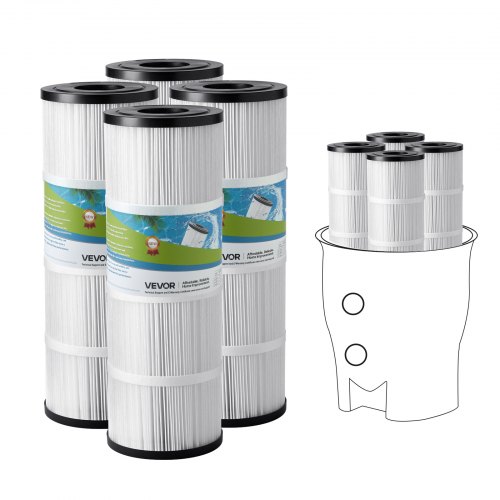 

VEVOR Cartuccia Filtro Piscina, Compatibile con Pentair CCP320, Pleatco PCC80-PAK4, Cartuccia Filtro Vasca Idromassaggio Spa di Ricambio, Sicura per Bambini e Animali Domestici, Facile da Pulire