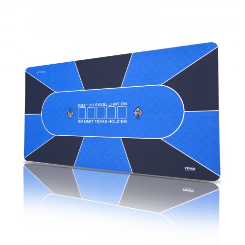 

VEVOR Tappetino Poker Tavolo Poker, Piano Tavolo Poker 180x90 cm, 6-8 Giocatori, Piano Tavolo da Poker Pieghevole con Borsa Portatile Tappeto Poker per Giochi Poker, Sala da Poker, Rettangolare, Blu
