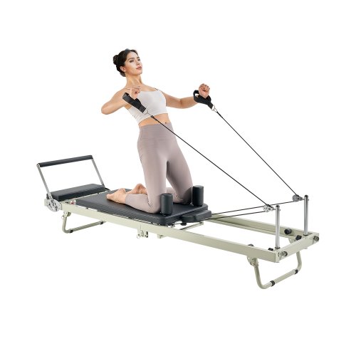

VEVOR Riformatore Pilates Pieghevole, Macchina per Allenamento Pilates per Palestra Casa, Letto Pilates con Doppia Resistenza Molla e Corda, per Utenti Avanzati Principianti, Fino a 181,4 kg
