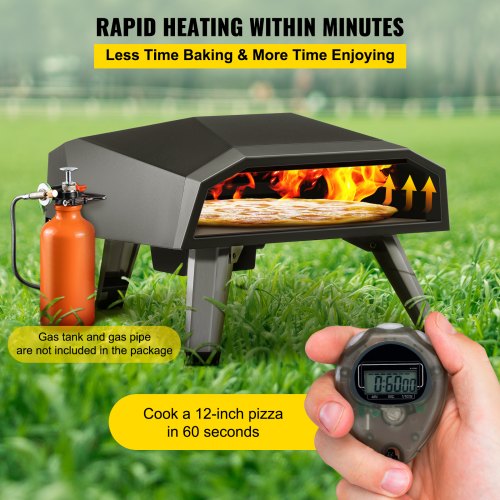 VEVOR VEVOR Forno a Gas per Pizza da Esterno Giardino Grill Acciaio Inox  64x40x31cm | VEVOR IT