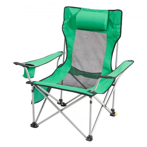 

VEVOR Sedia da Campeggio Reclinabile, Carico di 149,69 kg Sedia da Campeggio Portatile Pieghevole a 4 Posizioni, con Poggiapiedi, Portabicchieri, Tasca Laterale e Poggiatesta, per Campeggio, Verde