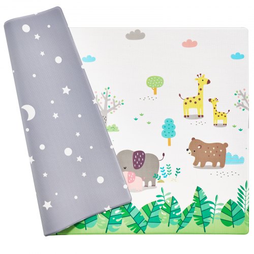 

VEVOR Tappetino da Gioco per Bambini 2,1x1,4 m, Tappetino per Bambini Antiscivolo, Tappetino Arrotolabile Reversibile, Tappetino Antiscivolo per Attività Strisciare Neonati da Pavimento da Casa