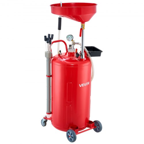

VEVOR Serbatoio di Scarico dell'Olio Esausto 79,5 Litri, Scaricatore Pneumatico Portatile per Olio con Imbuto Altezza Regolabile con Ruote, Drenaggio per Trasferimento Carburante per Officine