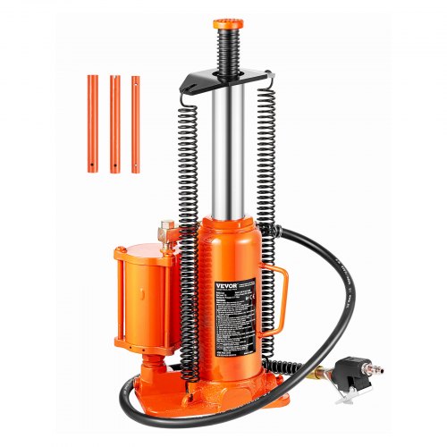 

VEVOR Cric a Bottiglia Pneumatico Idraulico con Capacità di Sollevamento di 12 Tonnellate, Martinetto a Bottiglia Intervallo di Sollevamento 265–505 mm, Pneumatico/Manuale, Riparazioni Auto