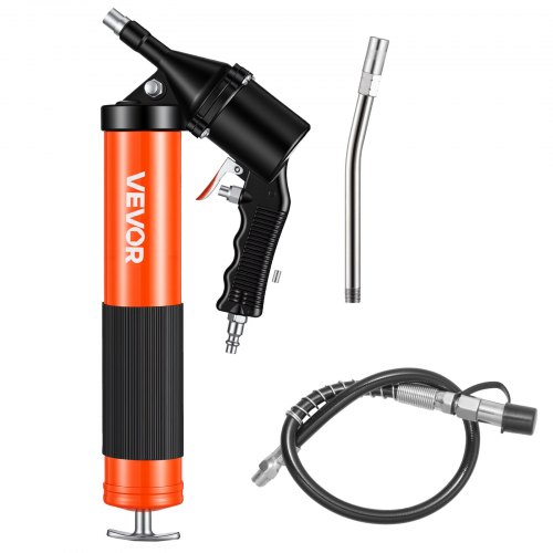 

VEVOR Pistola per Grasso Pneumatica 6000 PSI ad Alta Pressione, Kit Pistola per Grasso con Impugnatura Capacità di 0,4 L con Tubi, 2 Ugelli Piatti per Uso Automobilistico Nautico
