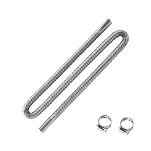 

VEVOR Tubo Flessibile di Scarico per Riscaldatore Diesel in Acciaio Inossidabile da 149 cm, Connettore per Uscita d'Aria da Parcheggio da 2 kW/5 kW/8 kW con 2 Fascette Stringitubo per Manutenzione