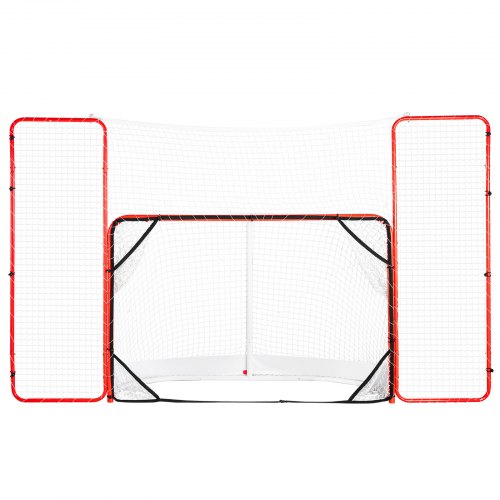 

VEVOR Porta da Hockey con Parapetto e Bersagli, Rete da Hockey in Acciaio, Set di Porte da Allenamento per Hockey da 1830 mm Porta da Hockey Portatile per Interni ed Esterni con Rete, Bianco e Rosso