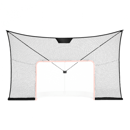 

VEVOR Rete di Sicurezza per Porta da Hockey su Strada, Rete di Allenamento per Hockey Portatile per Interni Esterni, Rete Bersaglio di Dimensioni 366 x 220 cm, Nero (Telaio della Porta non Incluso)