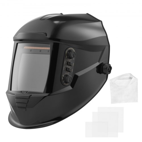

VEVOR Casco per Saldatura Auto-Oscurante, Cappuccio per Saldatura Energia Solare Colori Reali da 100 x 95 mm, 4 Sensori ad Arco, Tonalità 4/5-9/9-13 per Molatura TIG MIG ARC, Serie METIS
