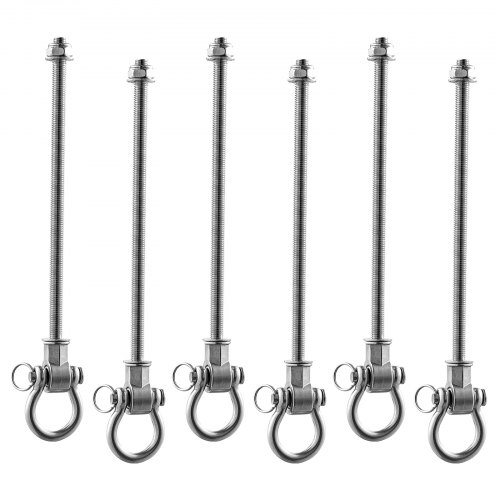 

VEVOR Ganci per Altalena, Set da 6 Staffe Resistenti, Ganci in Acciaio Robusti con Cuscinetti Scorrevoli, Portata Massima 386 kg, per Amache, Parchi Giochi, Verande, Yoga e Sacco da Boxe, Argento