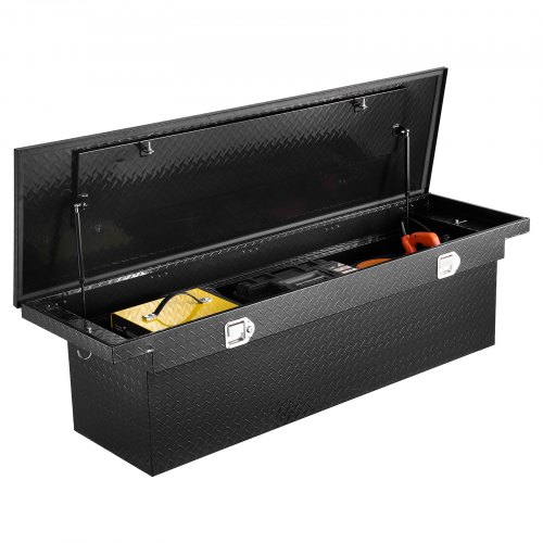 

VEVOR Cassetta per Attrezzi per Camion 1770 x 501 x 465 mm Cassette degli Attrezzi con Serratura Impermeabili in Alluminio con Struttura a Diamante, Scatola per Camion per Camper Rimorchio, Nero