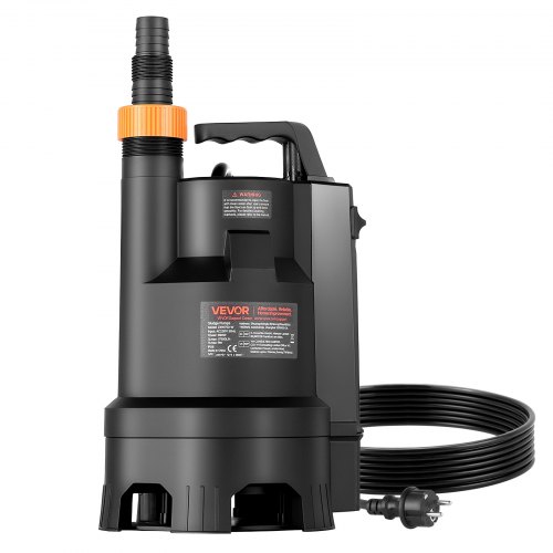 

VEVOR Pompa Sommergibile per Pozzetto 690W, 17500 L/H, per Acque Sporche e Pulite in PP-GF20 con Interruttore a Galleggiante Automatico, Cavo Lungo, Sollevamento max. 9 m, per Piscine, Giardino