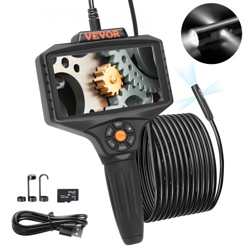 

VEVOR Telecamera a Endoscopio Lente Tripla Schermo 5 Pollici IPS Batteria 5-6 ore Cavo 5m, Telecamera di Ispezione a Endoscopio Zoom Digitale 5x Risoluzione 854 x 480, Kit Portatile 5 Modalità Visiva