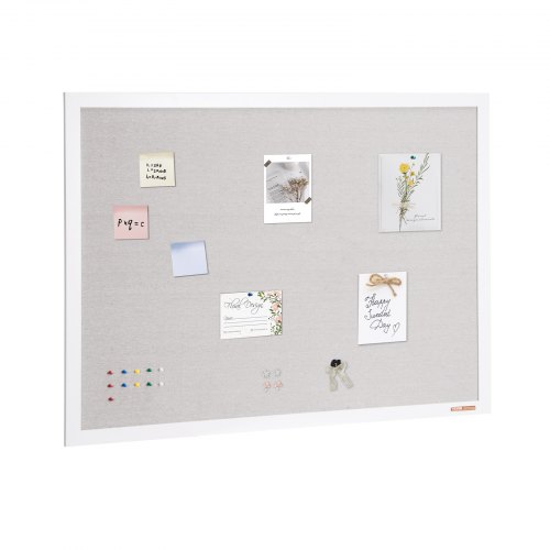 

VEVOR Bacheca in sughero bianco 1124x824mm con finitura in lino, Bacheca montata a parete per casa, scuola, ufficio, biblioteca, Bacheca da muro per decorazione insegnamento superficie in lino