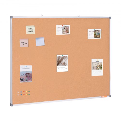 

VEVOR Bacheca in Sughero Montaggio da Parete Bacheca con Telaio in Alluminio 90x120 cm, Bacheca da Parete in Sughero Lavagnetta Bacheca in Sughero Orizzontale Verticale per Scuola, Casa, Ufficio,