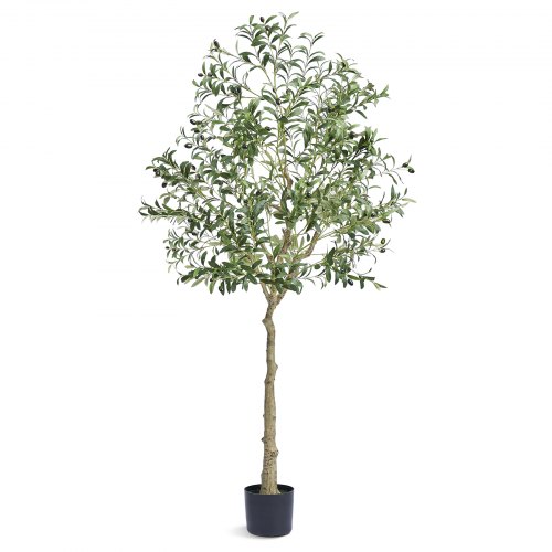 

VEVOR Albero Artificiale, 179 cm Alta Albero Olivo Pianta Finta Realistica Ulivo con Vaso Φ170x145 mm, PE di Alta Qualità e Protezione Antiribaltamento Decorazione per Casa Ufficio Interni ed Esterni
