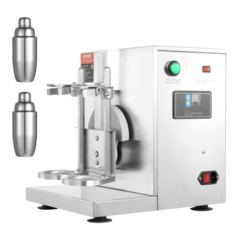 

VEVOR Macchina per Frappè Commerciale da 120 W Miscelatore per Frappè a Doppia Testa, Frullatore per frappè Regolabile 0-180s con Tazza in Acciaio Inossidabile da 750 ml per Negozio di Tè al Latte