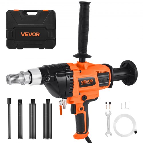 

VEVOR Carotatrice per Calcestruzzo, Diametro Foratura 20 a 160 mm Trapano a Carotaggio Portatile per Calcestruzzo Asciutto e Bagnato, 4 Punte da Trapano, Velocità Variabile 0 a 1800 giri/min 2000 W