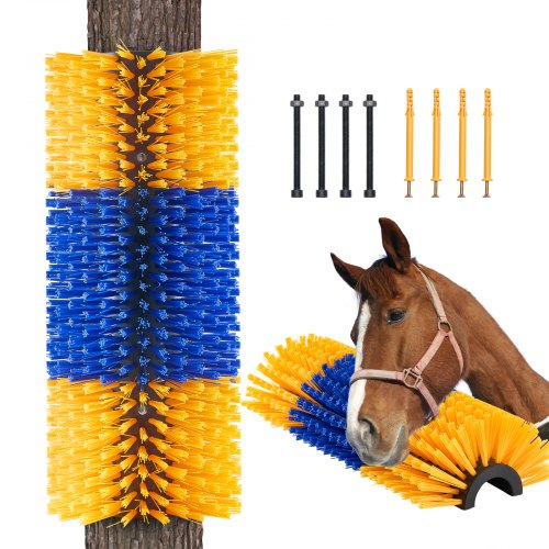 

VEVOR Spazzola per Tiragraffi per Bestiame 51 x 19 cm Spazzola per Cavalli con 2 Viti, Spazzola per Toelettatura e Tiragraffi per Alleviare Prurito alla Schiena, Mantenere Pulizia, per Cavalli Maiali