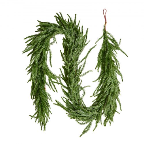 

VEVOR Ghirlanda Natalizia Artificiale di Pino Norfolk da 1828 mm, Ghirlande di Verde Artificiale Sempre Verde al Tatto, per Decorazioni Natalizie Interni Esterni, Mensola del Camino e Camino