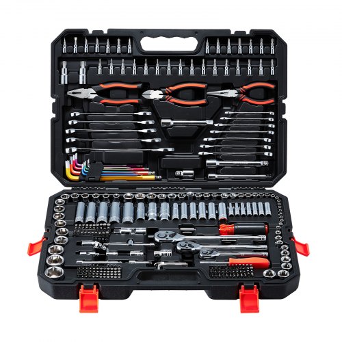 

VEVOR Set di Chiavi a Bussola da 314 pezzi Chiavi a Cricchetto Attacco da 1/4 pollici 3/8 pollici 1/2 pollici, Set di Utensili Riparazioni Comuni Progetti Fai-da-te, Custodia Attrezzi per Meccanico