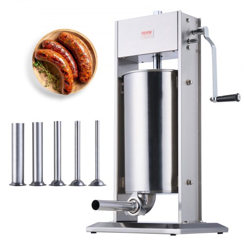

VEVOR Insaccatrice Manuale per Salsicce 15 L Macchina per Salsicce Verticale a Doppia Velocità, Realizzata in Acciaio Inossidabile 304 per Uso Alimentare, Include 5 Tubi Insacco, per Cucina Domestica