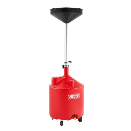 

VEVOR Serbatoio di Scarico per Fluidi Industriali, 68 L con Regolabile Imbuto, Ruote, Drenaggio per Trasferimento di Carburante Fluido, per Officine di Riparazione Auto, per Olio Esausto, Rosso