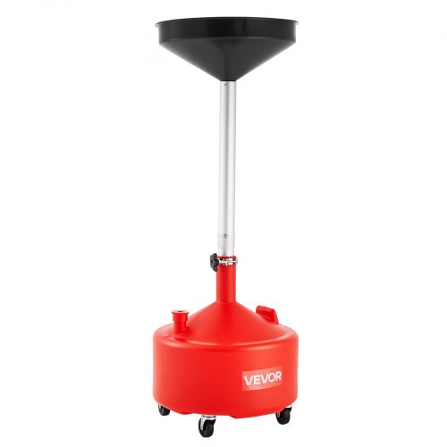 

VEVOR Serbatoio di Scarico per Fluidi Industriali, 30 L con Regolabile Imbuto, Ruote, Drenaggio per Trasferimento di Carburante Fluido, per Officine di Riparazione Auto, per Olio Esausto, Rosso
